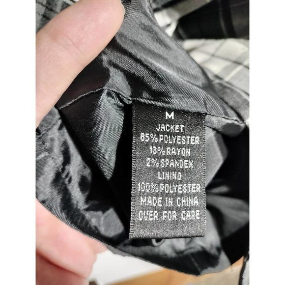 A. Byer black plaid pea coat with belt woman size medium - Picture 8 of 10